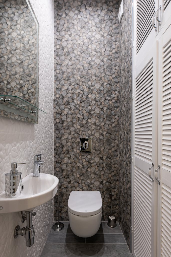 Interior design of a small bathroom