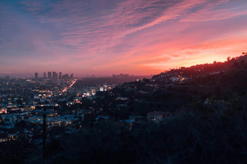 Skyline of Los Angeles California.